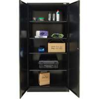 Armoire de rangement Hi-Boy, Acier, 4 Tablettes, 72" h x 36" la x 18" P, Noir Kelford