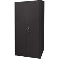 Armoire d'entreposage, Acier, 4 Tablettes, 66" h x 30" la x 15" P, Noir Kelford