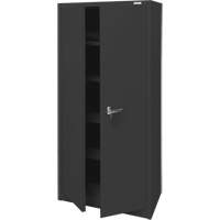 Armoire d'entreposage, Acier, 4 Tablettes, 66" h x 30" la x 15" P, Noir Kelford