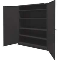 Storage Cabinet, Steel, 4 Shelves, 78" H x 48" W x 24" D, Black Kelford