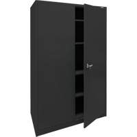 Storage Cabinet, Steel, 4 Shelves, 78" H x 48" W x 24" D, Black Kelford
