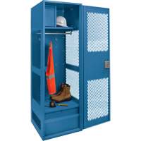 Gear Locker with Door, Steel, 24" W x 18" D x 72" H, Dark Blue Kelford