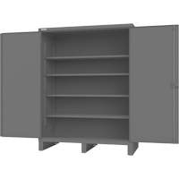 Cabinet with Recessed Doors, Steel, 4 Shelves, 78" H x 60" W x 30" D, Grey Kelford