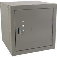 Stackable Cube Locker, 12" x 12" x 12", Steel, Grey, Knocked Down Kelford