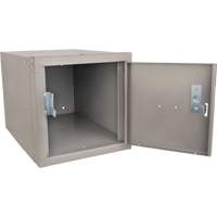 Stackable Cube Locker, 12" x 18" x 12", Steel, Grey, Knocked Down Kelford
