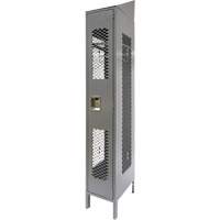 Vented Lockers, 12" x 18" x 88", Steel, Grey, Knocked Down, Perforated Kelford