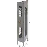 Vented Lockers, 12" x 18" x 88", Steel, Grey, Knocked Down, Perforated Kelford