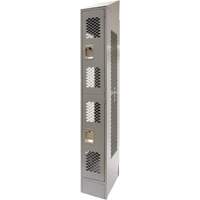 Vented Lockers, 2 -tier, 12" x 18" x 88", Steel, Grey, Knocked Down, Perforated Kelford