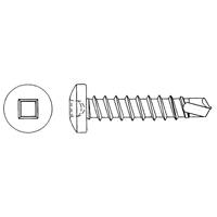 Self Drill Pan Head Screws, #8 x 1" L, Zinc Plated Kelford
