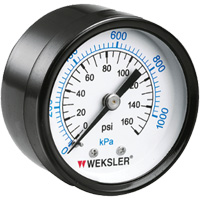 Dry Pressure Gauge, 1-1/2" , 0 - 160 psi, Back Mount, Analogue Kelford