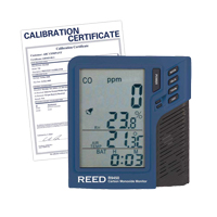 Compteur de monoxyde de carbone avec temp&eacute;rature et humidit&eacute; avec certificat de calibration Kelford