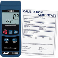 Thermo-an&eacute;mom&egrave;tre avec certificat ISO, Enregistrement des donn&eacute;es, Gamme de v&eacute;locit&eacute; d'air de 0,4 - 30 m/sec Kelford
