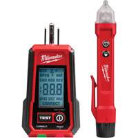Voltage Detector with LED & GFCI Receptacle Tester Kit, 50 V - 1000 V, Display & Sound Alert Kelford