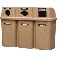 Recycling Containers Bullseye™, Curbside, Plastic, 3 x 114L/90 US Gal. JC550 | Kelford