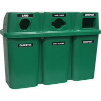 Recycling Containers Bullseye™, Curbside, Plastic, 3 x 114L/90 US Gal. JC593 | Kelford