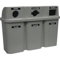 Recycling Containers Bullseye™, Curbside, Plastic, 3 x 114L/90 US Gal. JC993 | Kelford