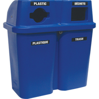 Recycling Containers Bullseye™, Curbside, Plastic, 2 x 114L/60 US gal. JC997 | Kelford