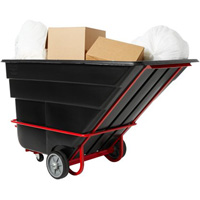 Tilt Truck, Black Recycled Plastic, 1/2 cu.yd., 1400 lbs. Load Capacity Kelford