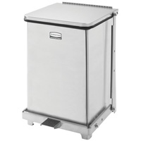Defenders<sup>®</sup> Square Step Can with Liner, Stainless Steel, 4 US gal. Capacity JE753 | Kelford