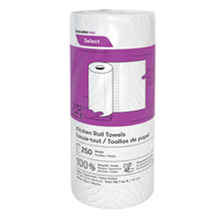 Pro Select Kitchen Towel Roll, 2 Ply, 250 Sheets/Roll, 8" W, 11" L Kelford