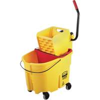 WaveBrake&reg; Mop Bucket & Wringer Combo Pack, Side Press, 8.75 US Gal.(35 Quart), Yellow Kelford