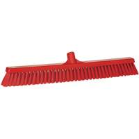 Combo Bristle Push Broom, Coarse/Fine Bristles, 24-1/2", Polyester, Red Kelford