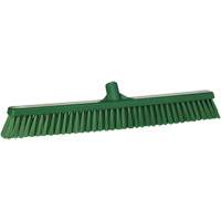 Combo Bristle Push Broom, Coarse/Fine Bristles, 24", Polyester, Green Kelford