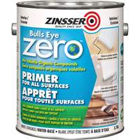 Bulls Eye Zero Low VOC Primer, 3.78 L, Gallon, Tintable White Kelford