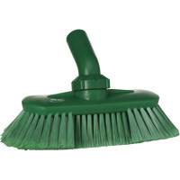 Brosse de lavage aliment&eacute;e en eau et &agrave; angle r&eacute;glable, Soies Doux, Longueur de 9-1/4", Vert Kelford