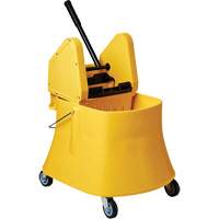 Ensemble de seau pour vadrouille et essoreuse Champ, Pression vers le bas, 7,5 gal. US (30 pintes), Jaune Kelford