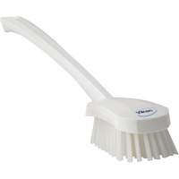 Long Handle Brush, Stiff Bristles, 15-1/2" Long, White JL869 | Kelford
