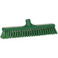 Combo Bristle Push Broom Head, Coarse/Fine Bristles, 16-1/2", Polyester, Green Kelford