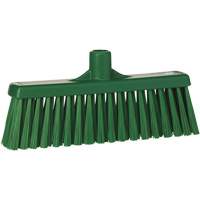Upright Broom Head, Medium Bristles, 12", Polyester, Green Kelford