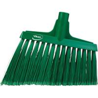 Angled Broom Head, Split Bristles, 11-1/2", Polyester, Green Kelford