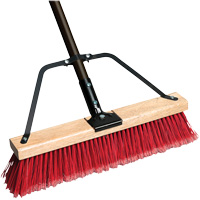 Ryno Push Broom with Braced Handle, 18", Medium, PVC Bristles Kelford