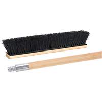 Push Broom with Metal-Threaded Handle, 24", Medium, Tampico Bristles JN006 | Kelford