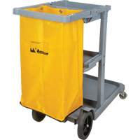 Janitor Cart, 44" x 20" x 38", Plastic, Grey JN515 | Kelford