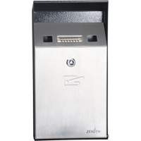 Smoking Receptacle, Wall-Mount, Stainless Steel, 1 Litre Capacity, 11-4/5" Height Kelford