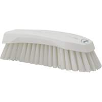 Large Angled Hand Brush, Stiff Bristles, 8" Long, White Kelford