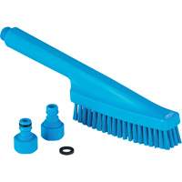 Brosse &agrave; main avec circulation d'eau, Soies Ferme, Longueur de 13", Bleu Kelford