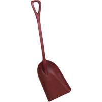 One-Piece Metal Detectable Shovel, 13-3/4" x 17" Blade, 42-1/2" Length, Plastic, Red Kelford