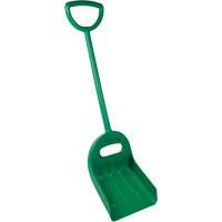 Double Grip Wide Shovel, 14" x 18" Blade, 47-1/2" Length, Plastic, Green Kelford