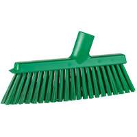 Dustpan Broom with Angled Thread, Medium Bristles, 10", Polyester, Green Kelford