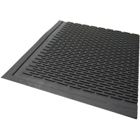 Outdoor Mat, Rubber, Scraper Type, Solid Pattern, 3' x 5', Black JP681 | Kelford