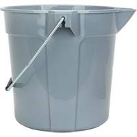 Round Bucket with Pouring Spout, 2.64 US Gal. (10.57 qt.) Capacity, Grey JP785 | Kelford