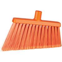 Angle Head Broom, Stiff/Split Bristles, 11-2/5", Polyester/Polypropylene/PVC/Synthetic, Orange JP824 | Kelford