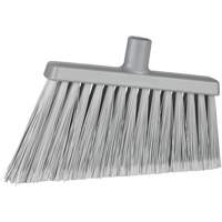 Angle Head Broom, Stiff/Split Bristles, 11-2/5", Polyester/Polypropylene/PVC/Synthetic, Grey JP827 | Kelford