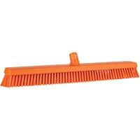Heavy-Duty Push Broom, Fine/Stiff Bristles, 24", Orange JQ218 | Kelford