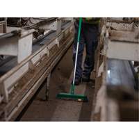 Push Broom Head, Fine/Stiff Bristles, 16-1/2", Polyester/Polypropylene, Green Kelford