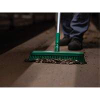 Push Broom Head, Fine/Stiff Bristles, 16-1/2", Polyester/Polypropylene, Green Kelford